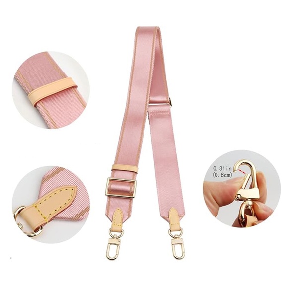 5 for $15 🦋 COLSEEY | Adjustable Crossbody Canvas Bag Strap in Pink/Gold - Picture 4 of 5